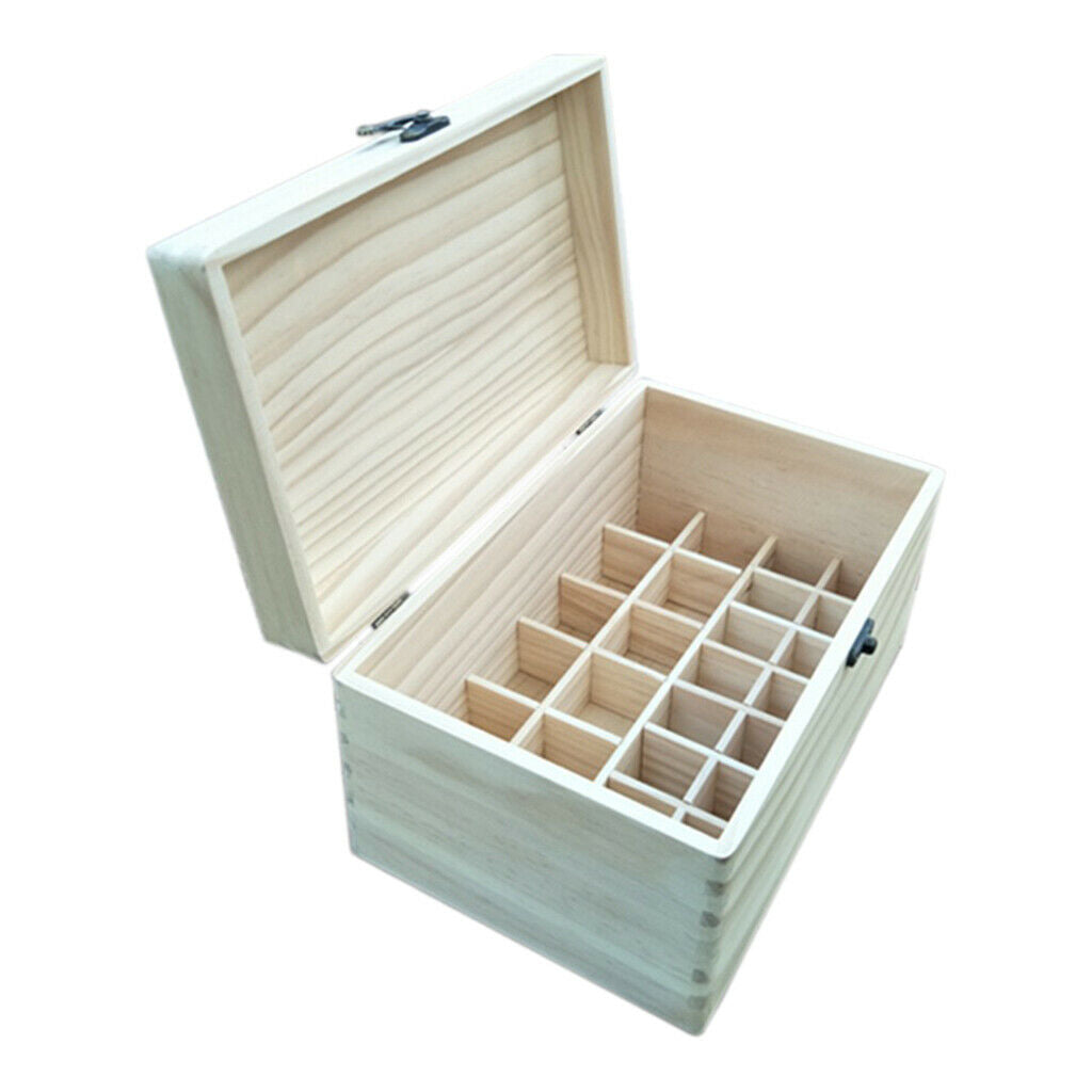 Wooden Box for Essential Oil Storage Organizer Holds 28 Bottles for