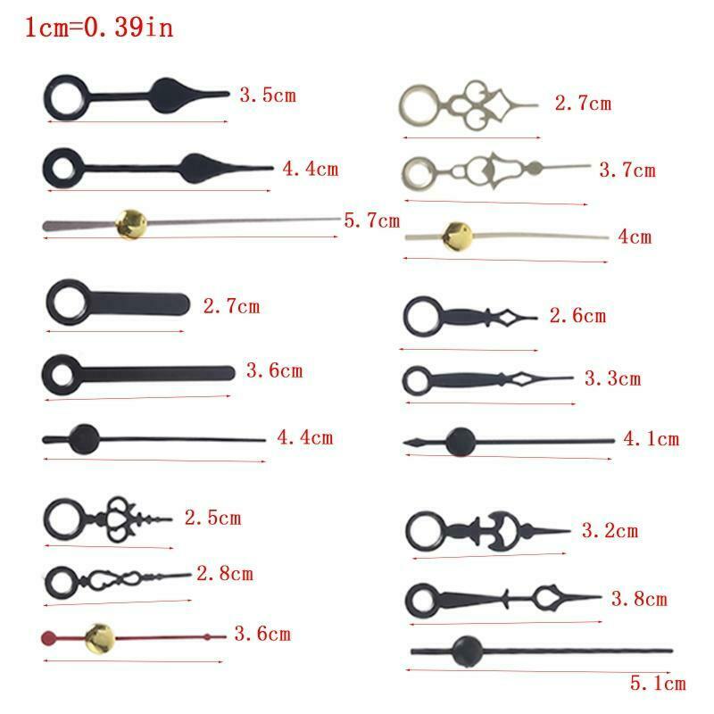 2 Pieces High Torque Wall Clock Movement Mechanism with 6 Different Pairs Hands