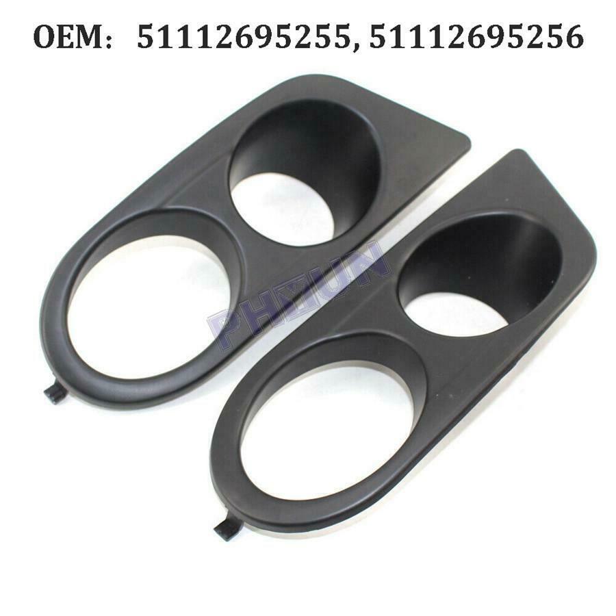 For BMW E46 M3 96-06 Front Bumper Car Fog Light Cover Black Left & Right Side 2x