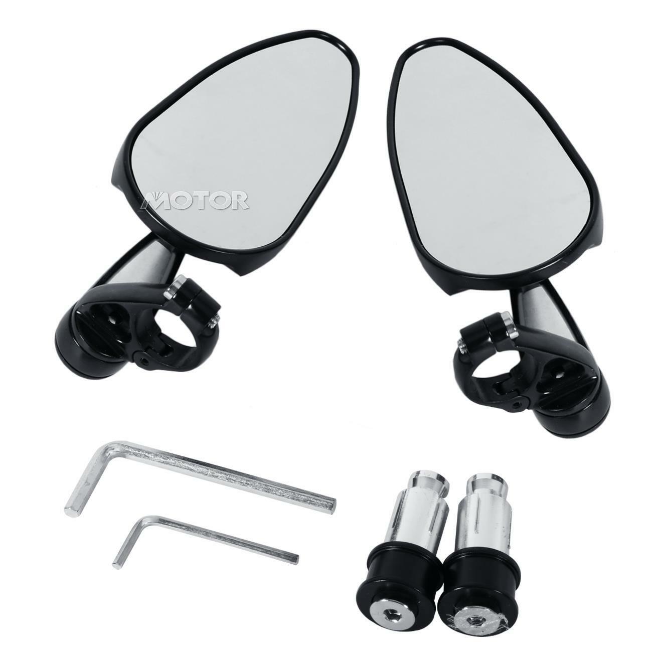 Black 7/8" CNC Bar End Side Mirrors For Suzuki V-Strom SV650 SV1000 TL1000 R S