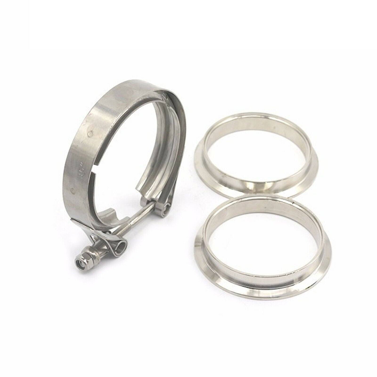 Universal 3 Inch 304 Stainless Steel V Band Flat Flange Clamp Kit Assembly
