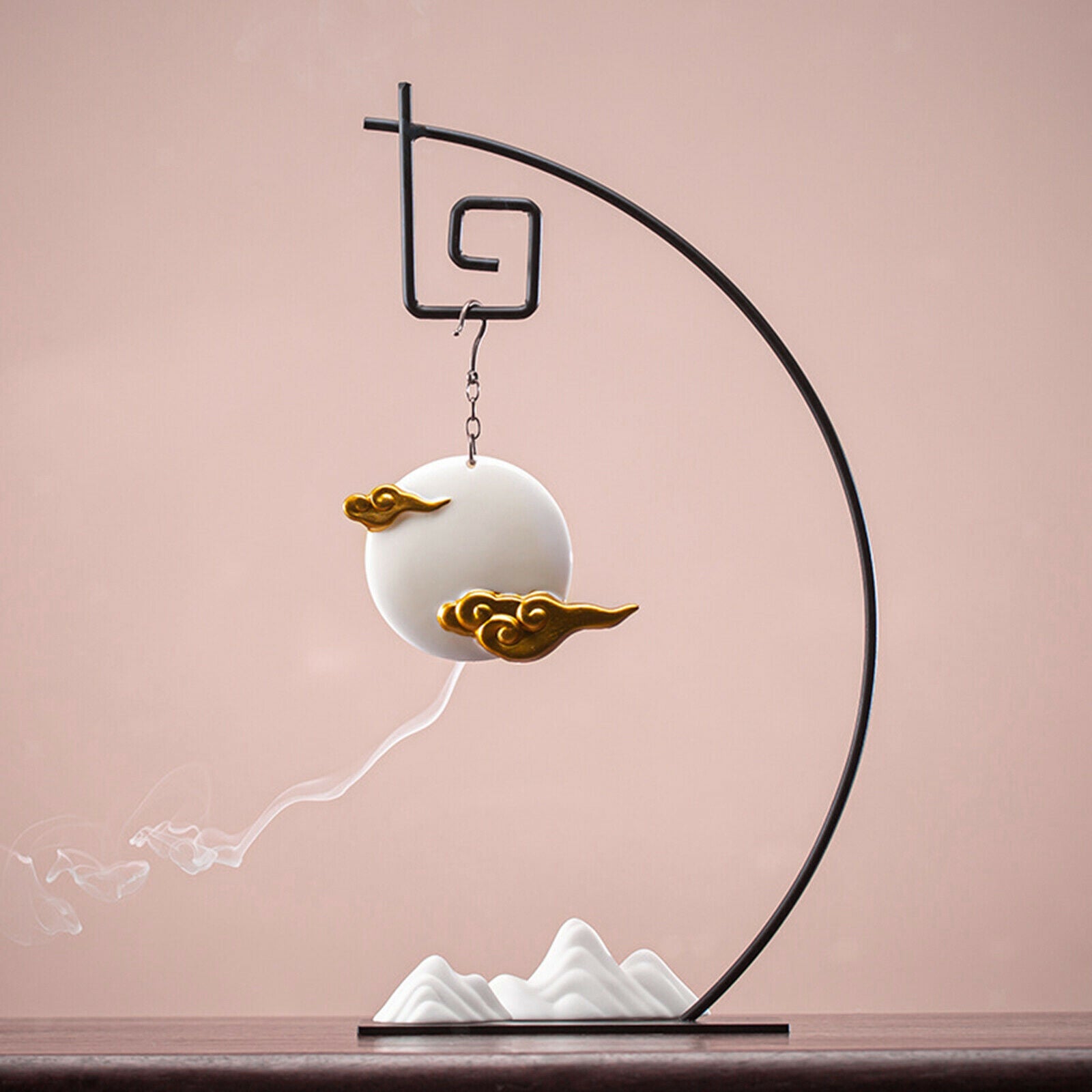 Zen Backflow Incense Burner Sandalwood Desktop Burning Cone Holder Home