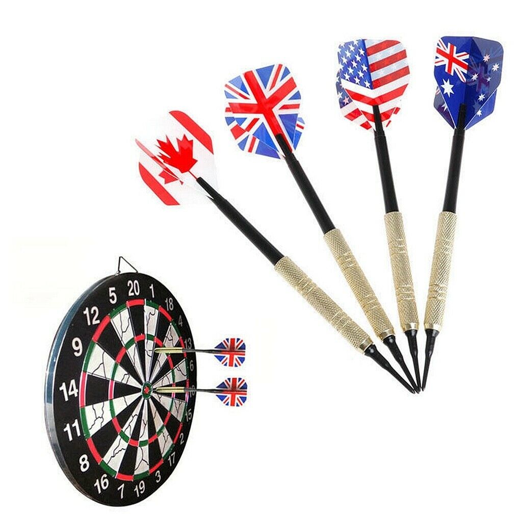 12 lot Soft Tip Darts 14g Plastic Darts with 36 Extra Tips Indoor Games