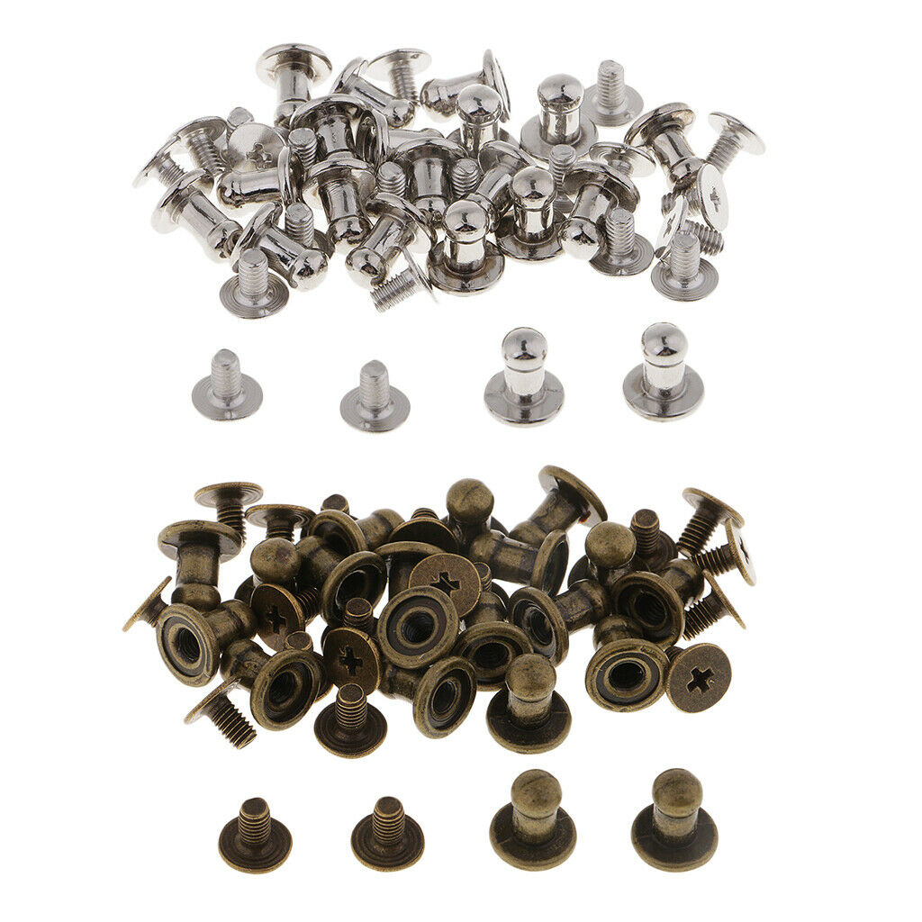 40pcs round head mini Screw Rivets fastener leather craft stud button Mixed