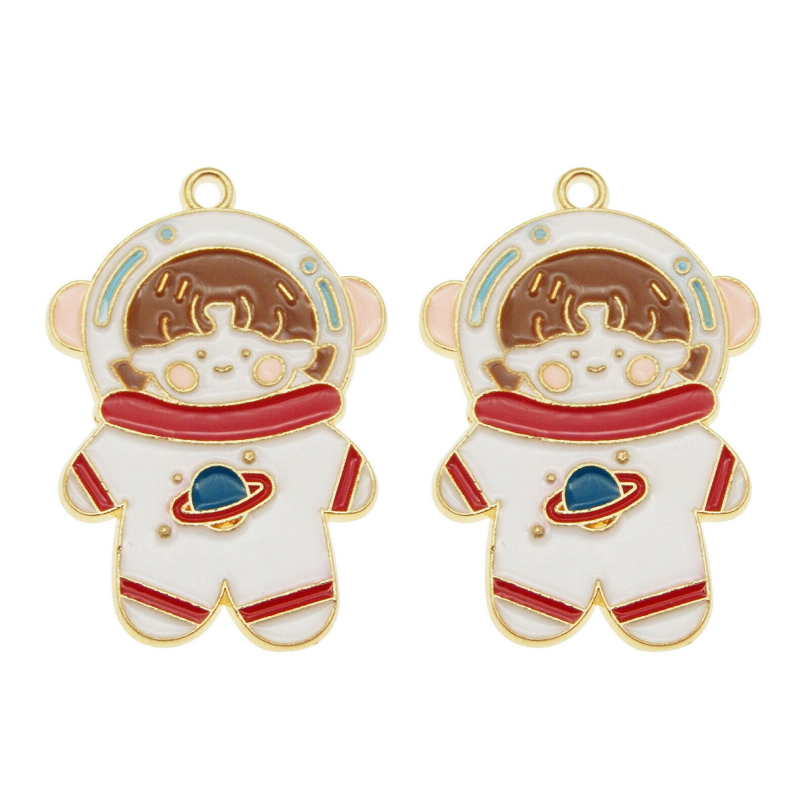 8PCS Multi-Color Alloy Astronaut Space Girl Charms Pendant Jewelry DIY Findings