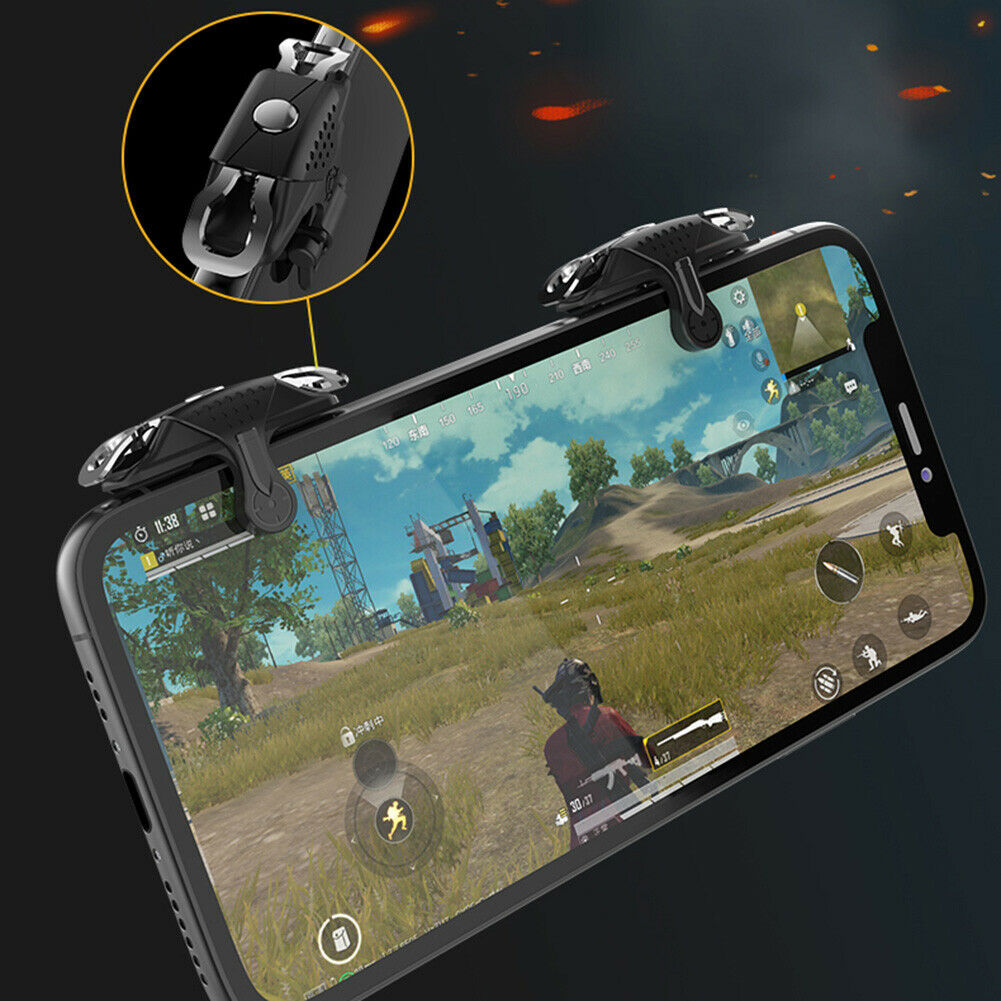 2x Mobile Phone Gaming Joystick Trigger PUBG Aim Key Fire Button Controller @
