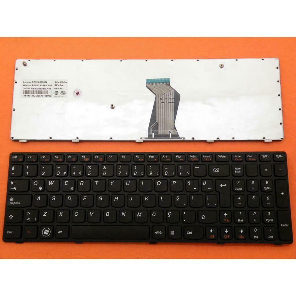 New Black Turkish Keyboard with Frame for LENOVO V575 V580 V580C Z575 Laptop