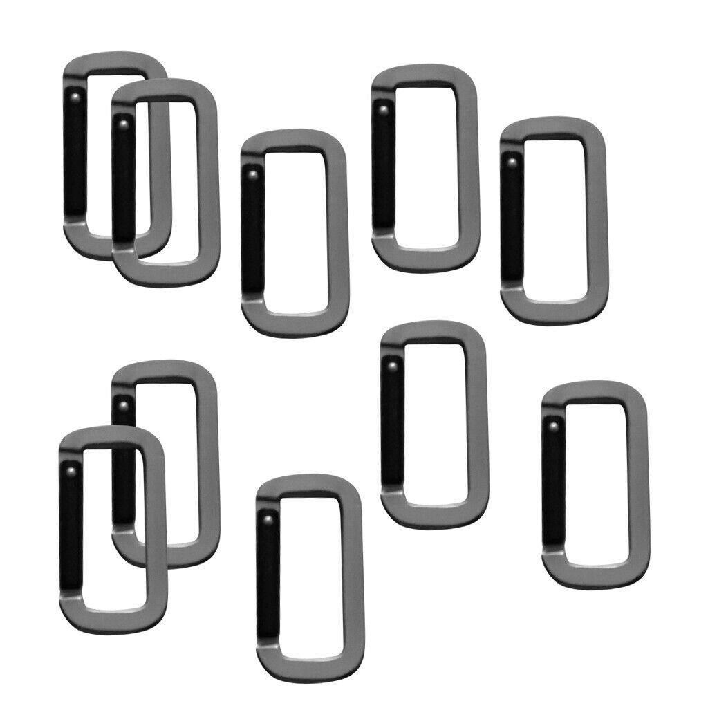 10 Pieces Pack Rectangle Keychain Buckles Portable Climbing Carabiners for
