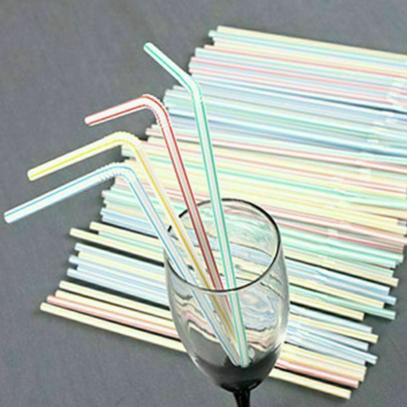 100pc Colourful Straight Straws Disposable Drinking Straw Plastic Straws Party