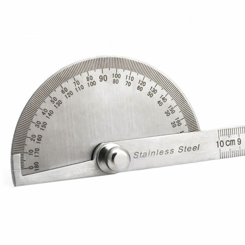 Stainless Steel 180 degree Protractor Angle Finder Arm Rotary Measuring Ruler