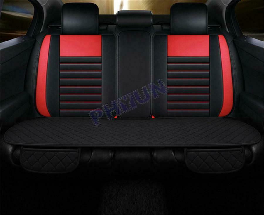 Black Short Plush Car SUV Rear Seat Cover Cushion W/ Pockets Winter Universal