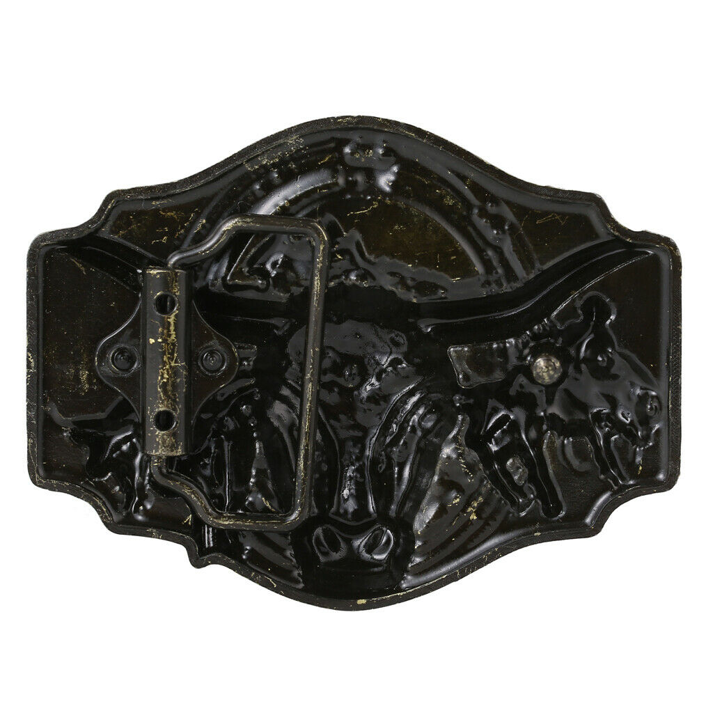 Western Cowboy Matador Belt Buckle Embossed Animal Texas Bronze Buckle