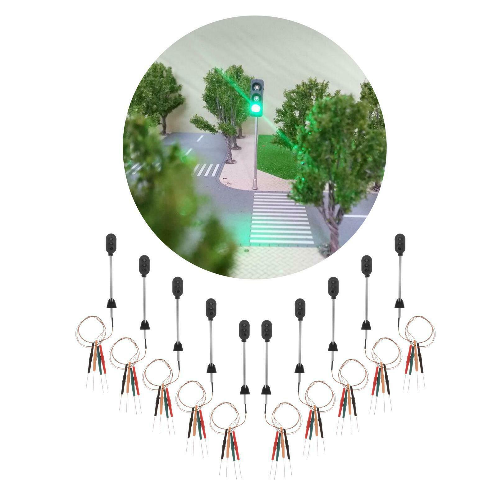 10pcs Mini Traffic Light Street Railway Signal Light Diorama 1/100 HO Gauge