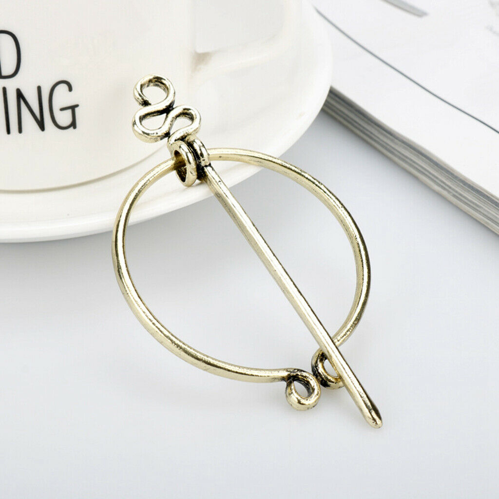 2Pcs Retro Viking Brooch Penannular Shawl Coat Fibula Pin Clasp Fastener