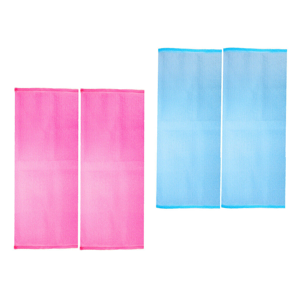 2pcs Soft Long Exfoliating Back Strap Shower Massage Towel Spa Scrubber
