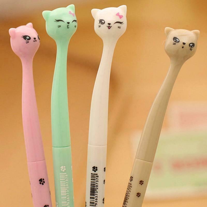 Multicolor Cat Black Gel Pen for Office School Children Kid Stationery Supply