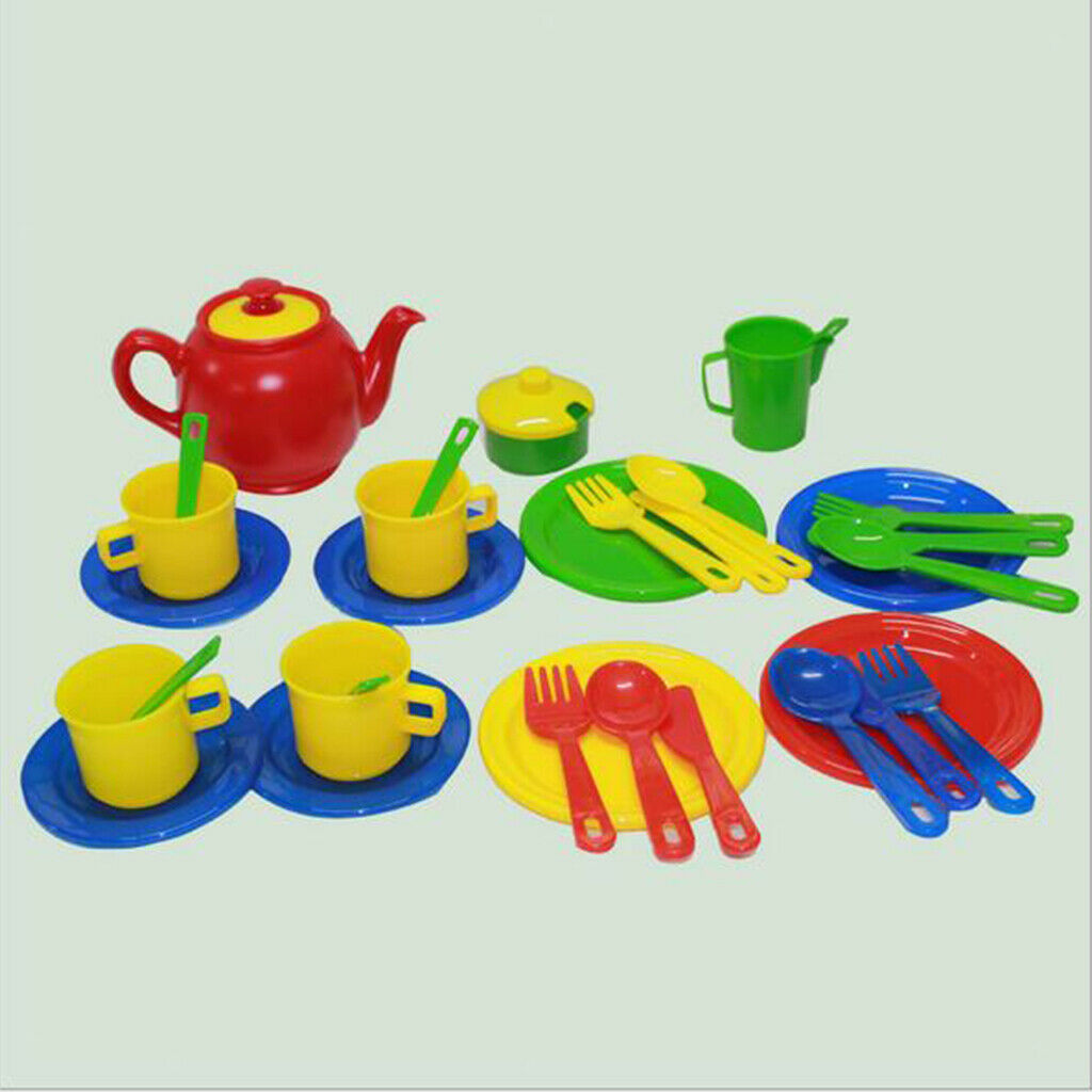 34x Durable Role Pretend Tea Set Kids Children Room House Kits Accessory