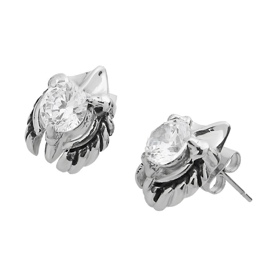 Transparent Stainless Steel Rhinestone Ear Stud