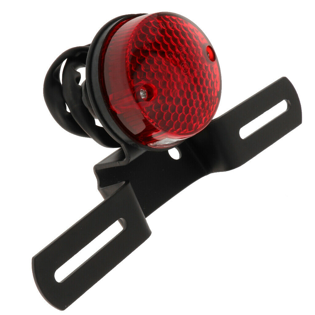 Motorcycle Round Reflector Amber Rear Tail Brake Stop Light Truck RV Trailer