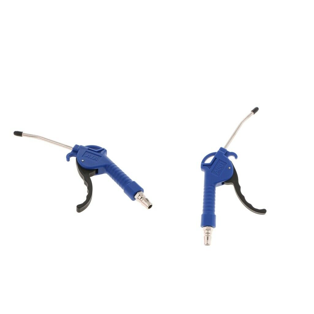 2Pcs Air Compressor Blow Gun Nozzles Inflation Needle Spray Blower Set Blue