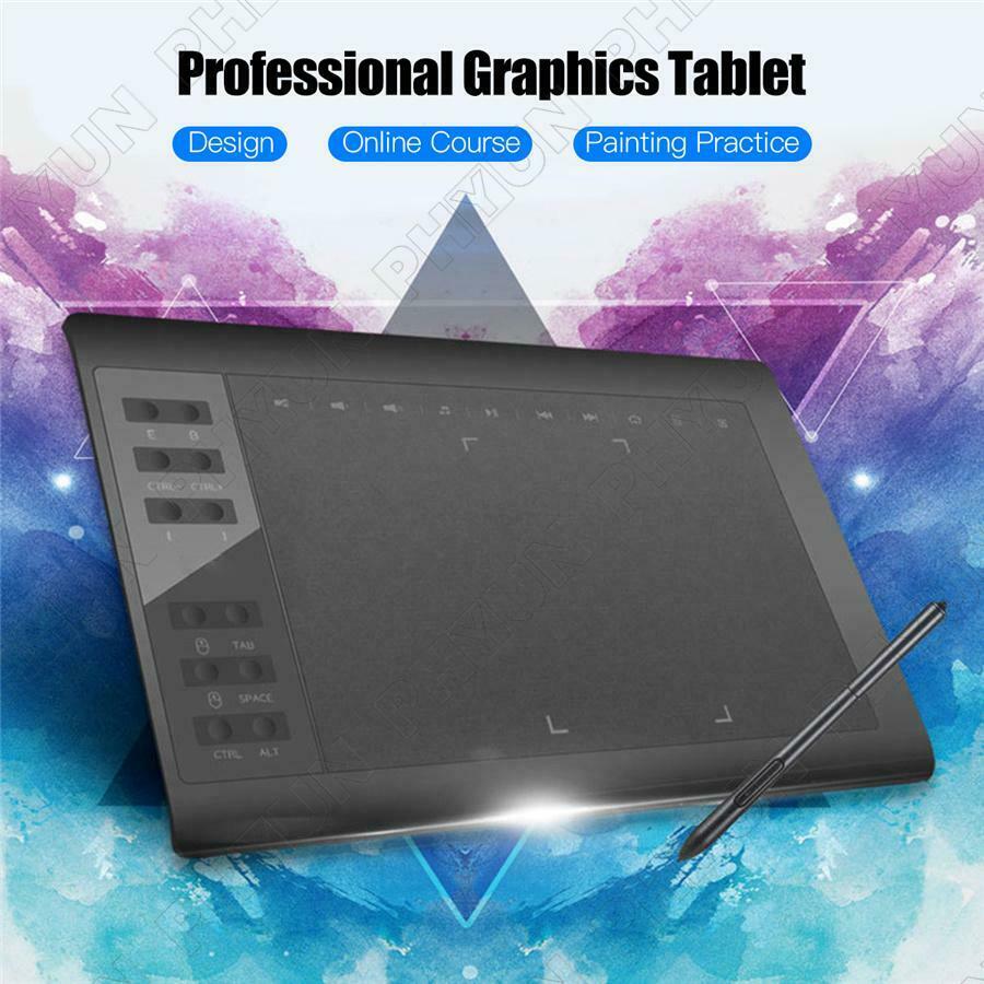 10*6 inch Graphics Tablet 8192 Levels Graphic Drawing Tablet 233 Point w/ Pen