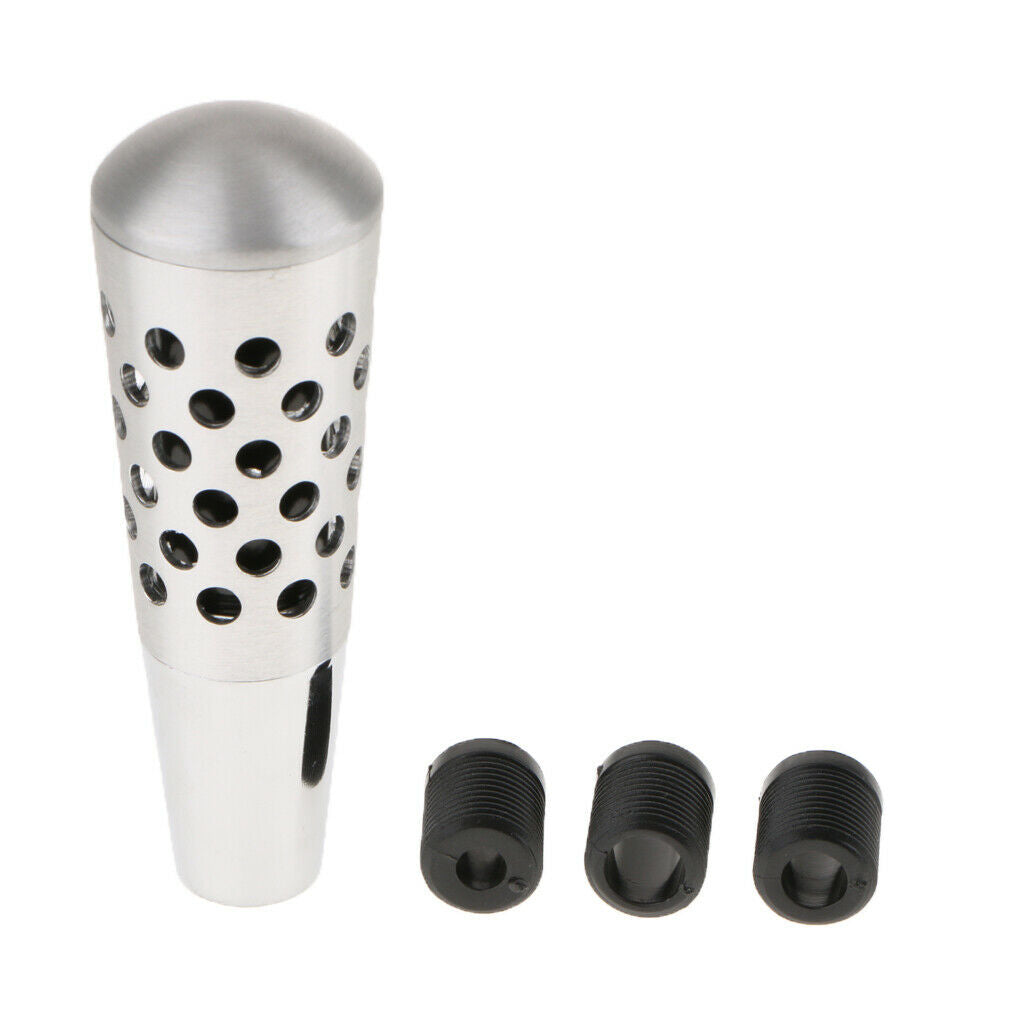 Aluminium Alloy 12mm Length Manual Gear Shifter Knob with 3 Adapters Black