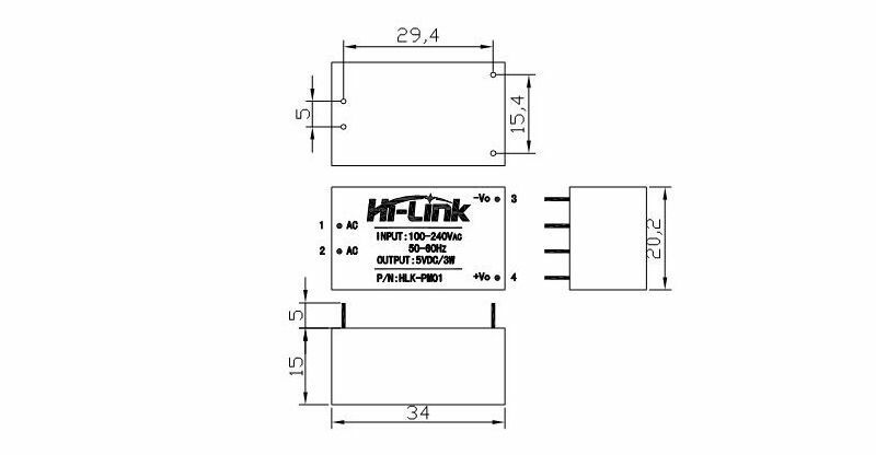 New 110/220V AC to DC 5V 3W Buck Power Converter Module UL CE EMC For Smart Home