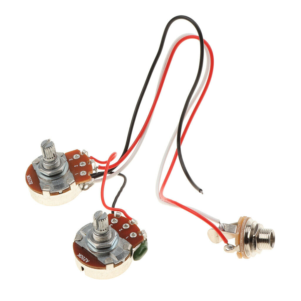 2X Bass Wiring Harness Prewired 3 Way Toggle Switch 250k Pots for Electric Bass