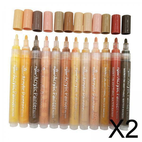 2X Water Based Acrylic Paint Pens Markers for Rock Painting Paper Stone Wood