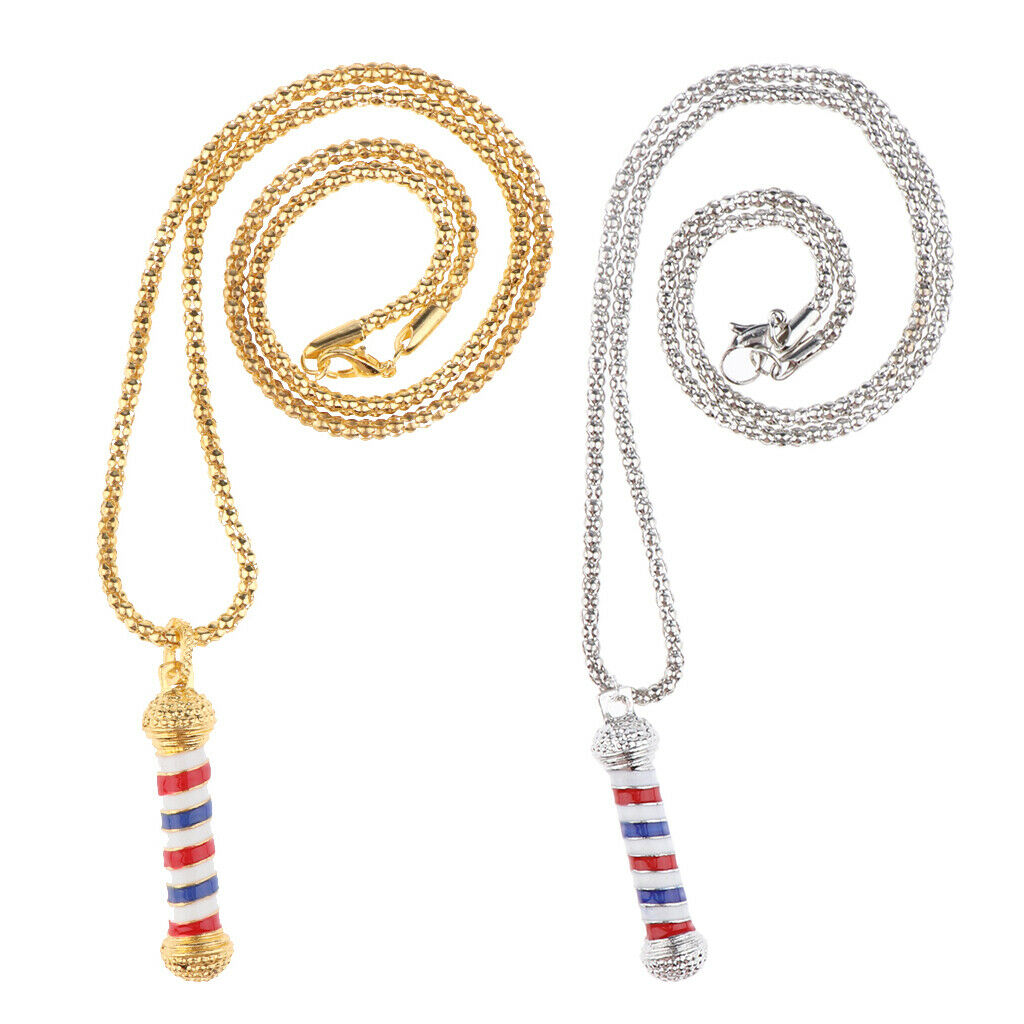 Personalized Barbershops Spiral Lights Necklace Neck Pendants Gifts Golden