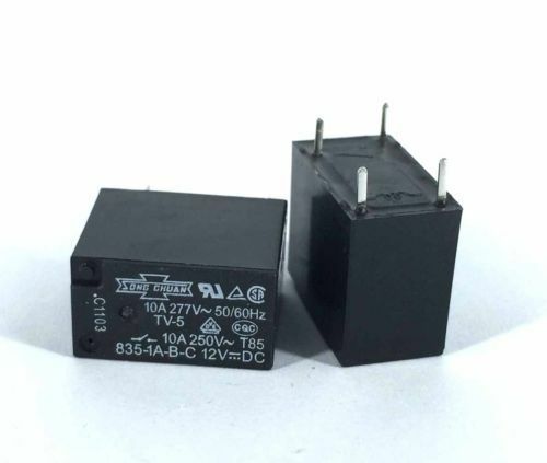2pcs 835-1A-B-C 12V 10A PIN:4P SONG GHUAN Relay