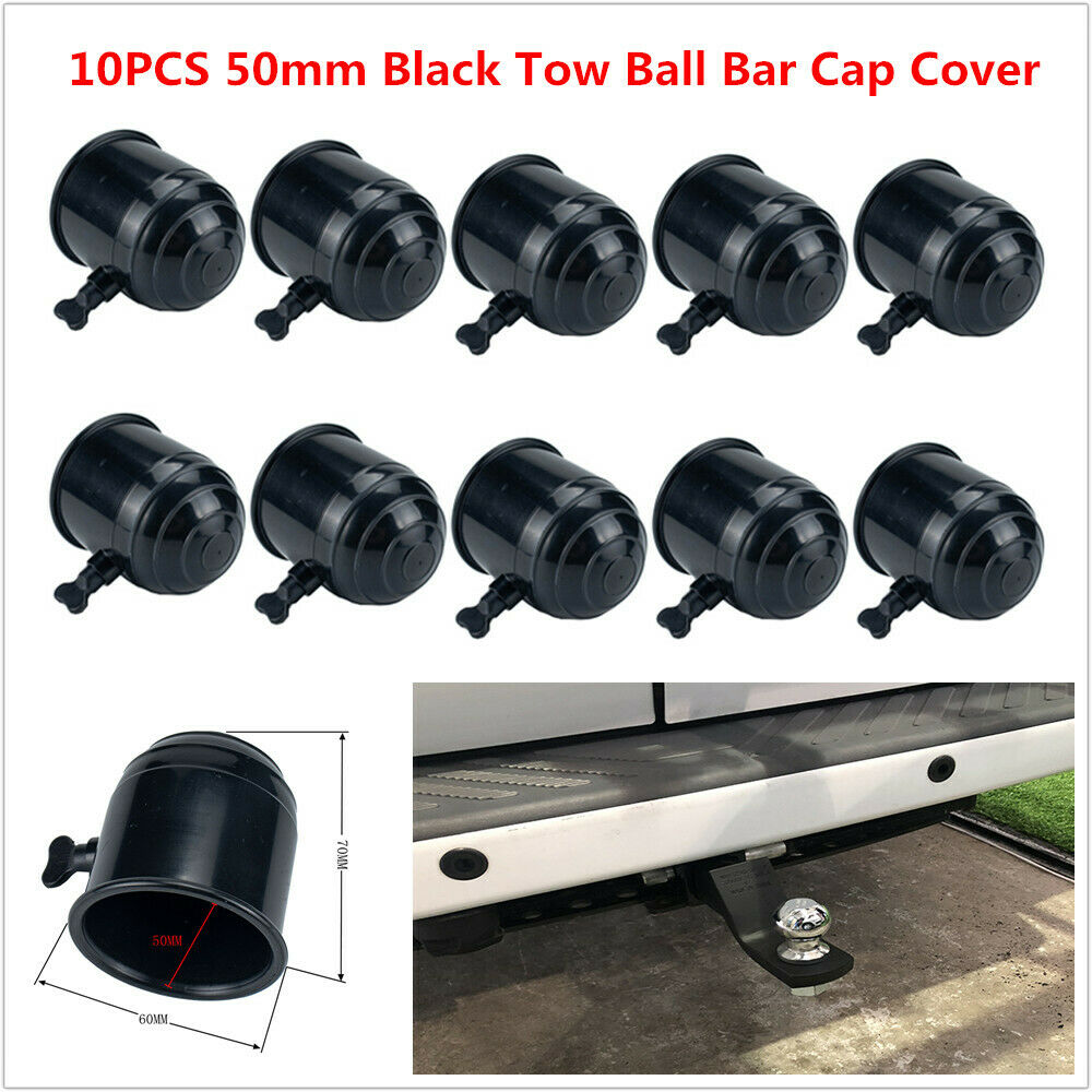 10PCS 50mm Tow Ball Bar Cap Covers Towing Car Van Trailer Towball Protection Set