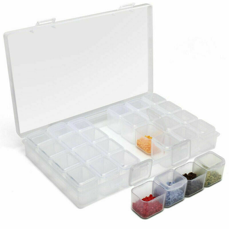 28 Slots Transparent Diamond Painting Embroidery Storage Box Accessory DIY Art