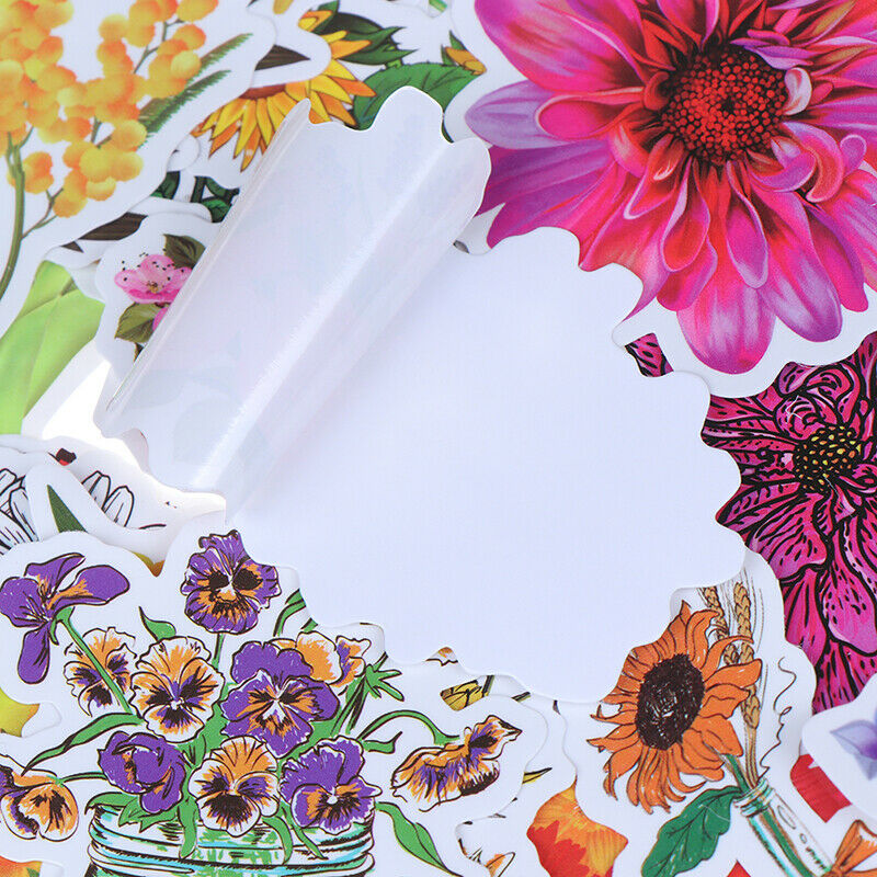 50XBeautiful Colorful Flowers Blooms Stickers for Skateboard Bicycle Suit.l8