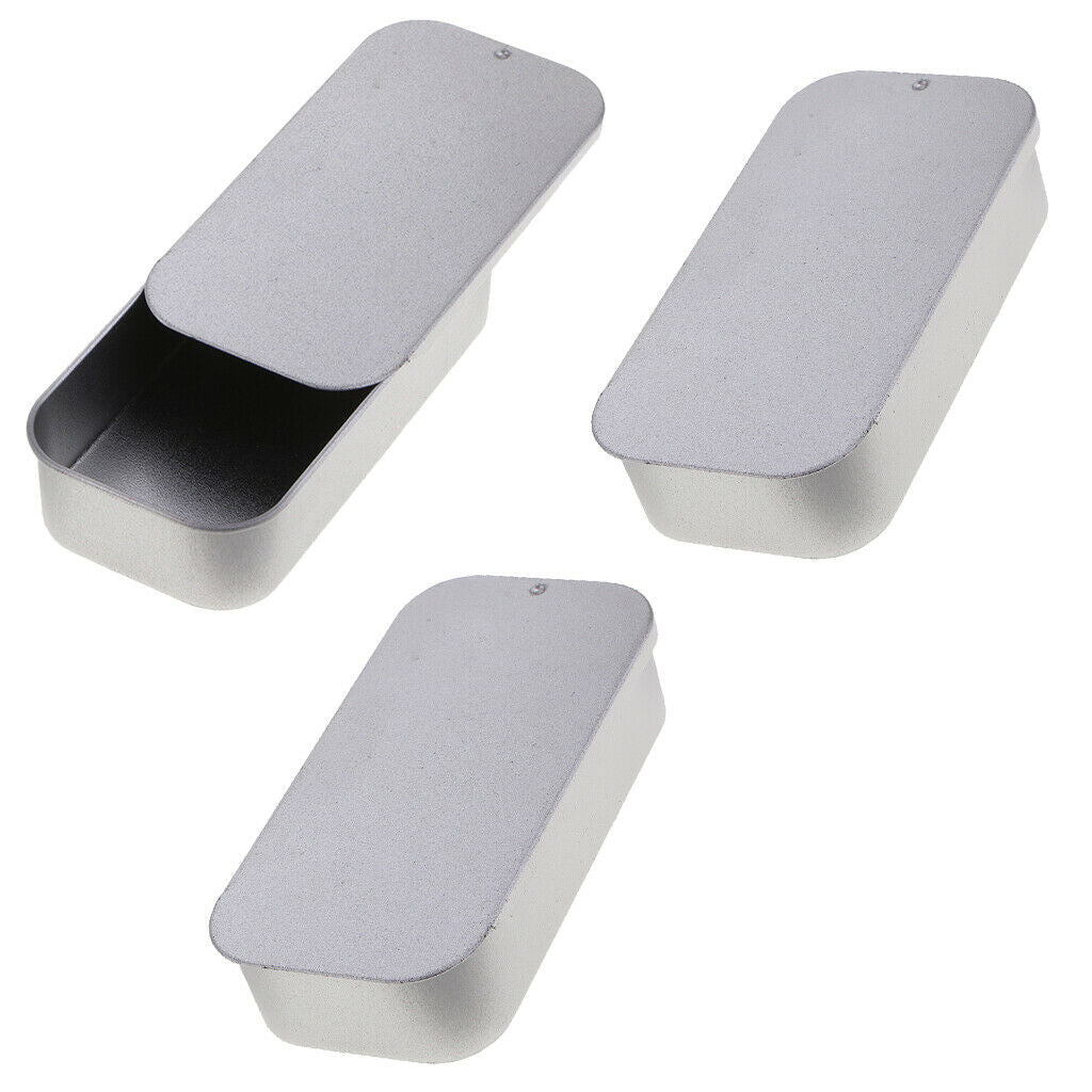 3 Pieces Slide Top Tin Case Mini Containers Bedroom Storage Kit Gift Box