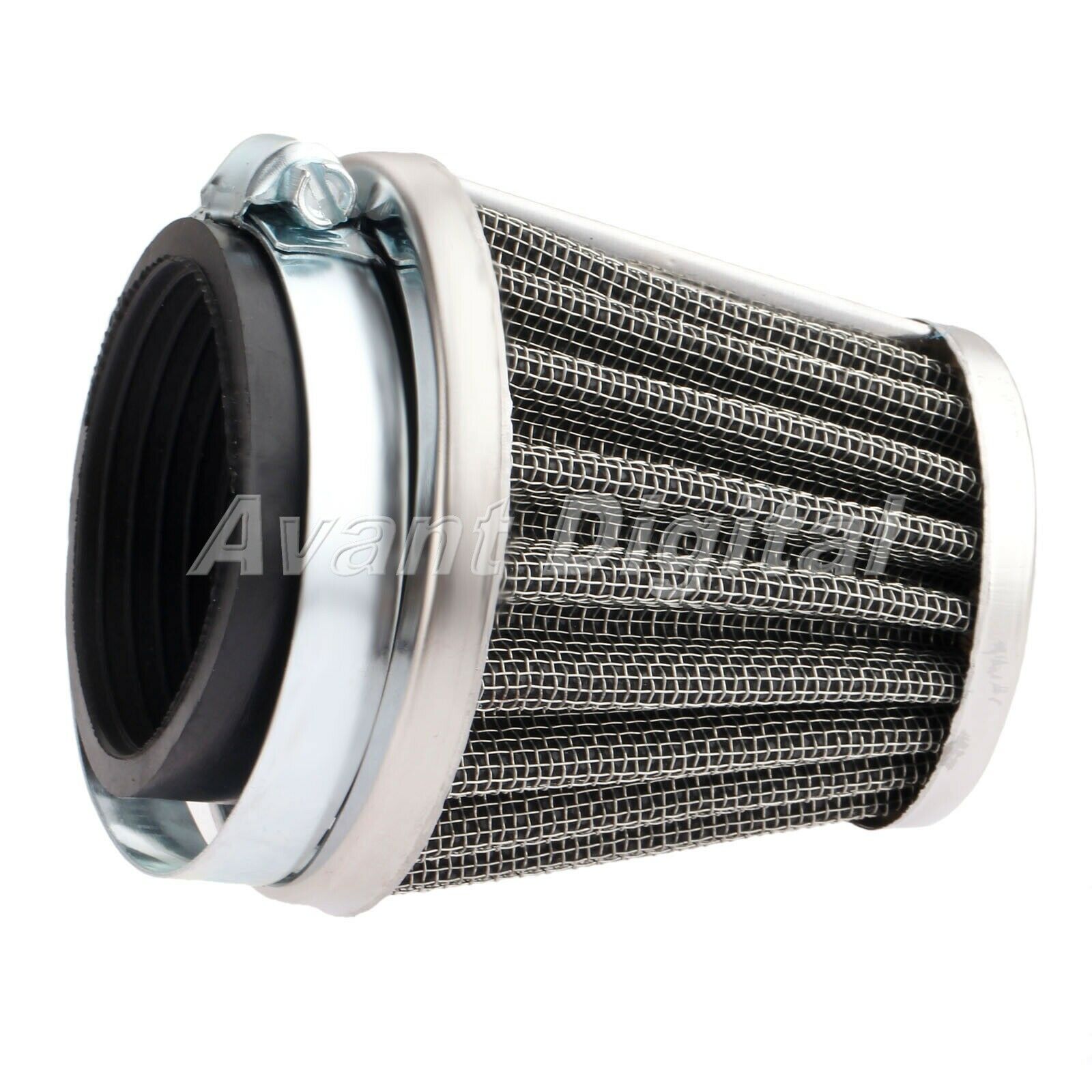 1x Scooter ATV 48mm Double Layer Steel Filter Gauze Clamp-on Air Filter Cleaner
