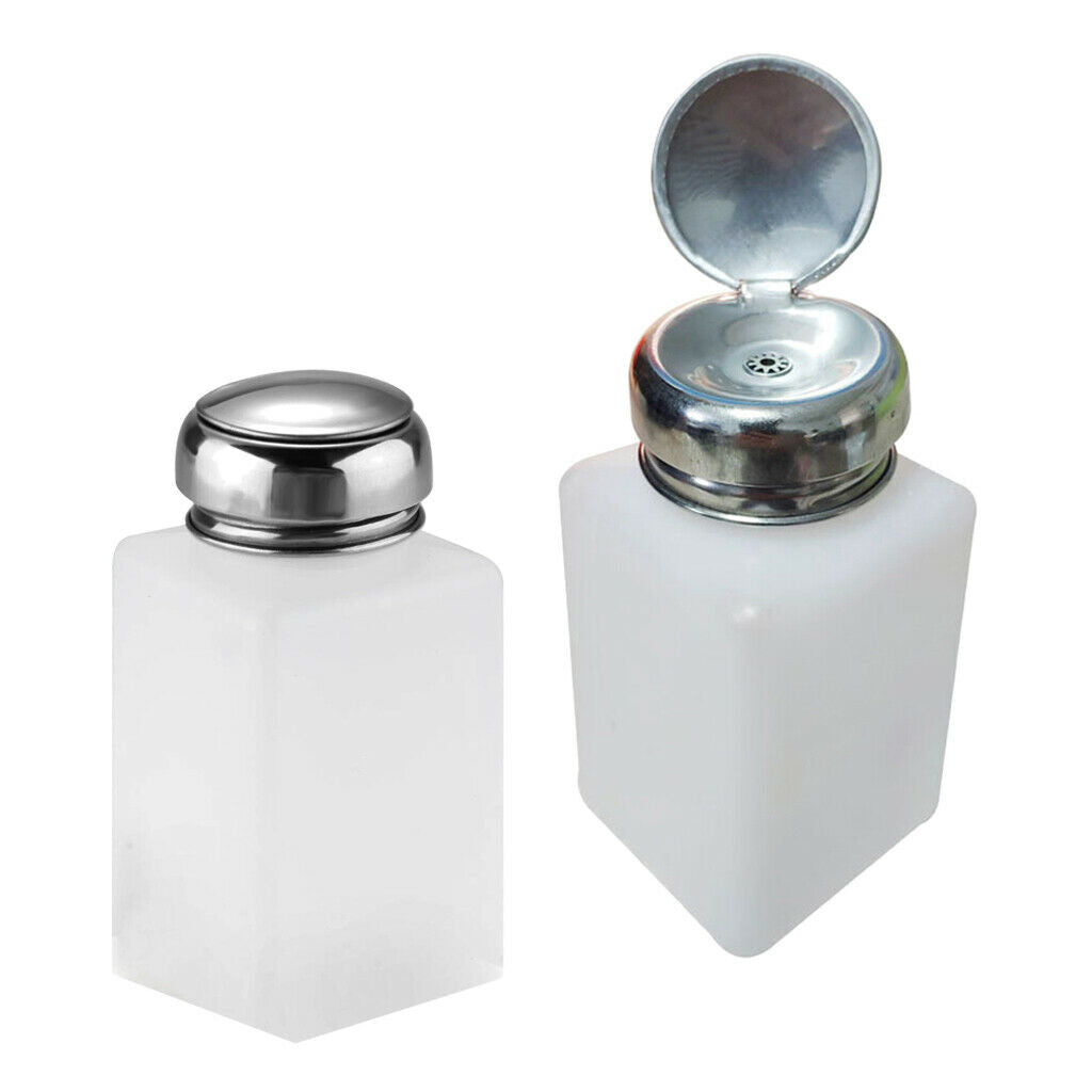 2Pcs 200ml Nail Polish Remover Press Pumping Bottle Lockable Pump Dispenser
