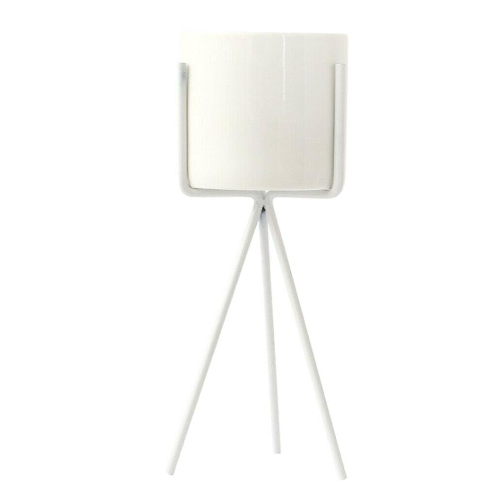 Nordic Style Ceramic Iron Art Vase Set for Home Office Decoration White-M