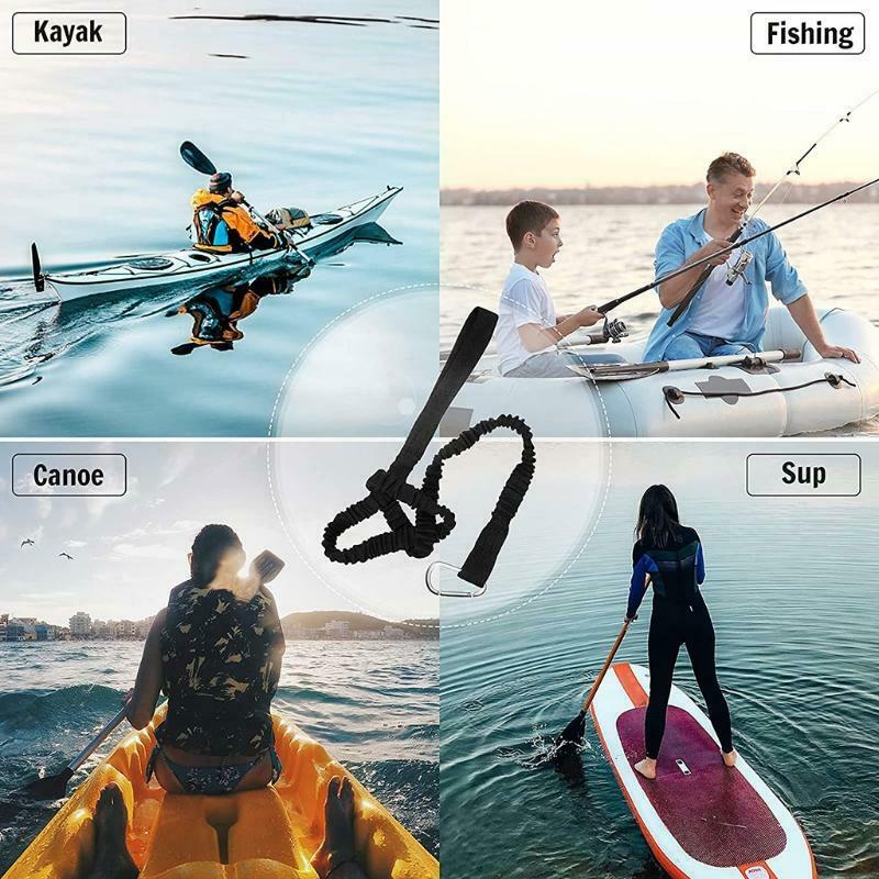 Kayak Paddle Leash Safety Tool Lanyard Kayak Accessories Stretchable Coiled Rod