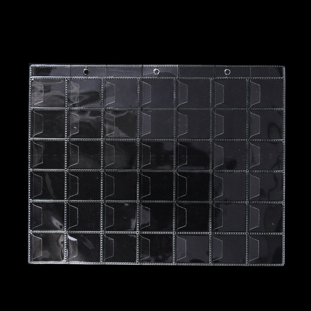 10 Pages 42 Pockets Plastic Coin Holders Storage Collection Money Album CaseBDAU