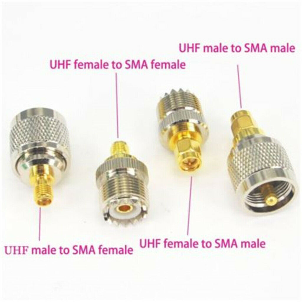 4x RF coaxial adapter SMA female/male to female/male SO-239 SO239