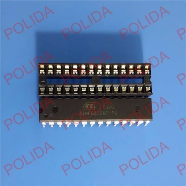 5PCS MCU IC ATMEL DIP-28 ATMEGA328P-PU ATMEGA328P + 5PCS 28P DIP SOCKET