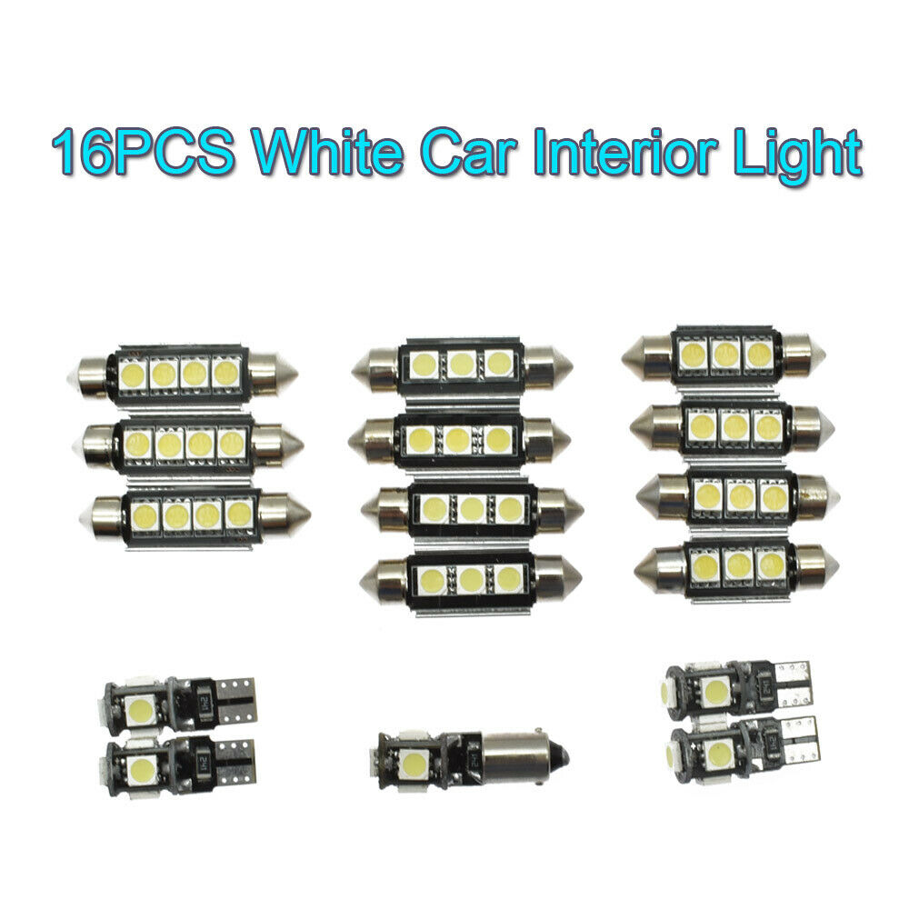 16pcs LED Car White Interior Lights Kit for VW Passat B5 2002-2005