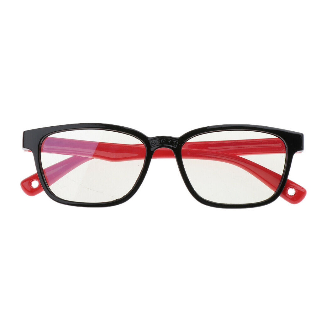 Kids Glasses Blue-blocking Soft Frame Children Flexible Gaming Black + Red