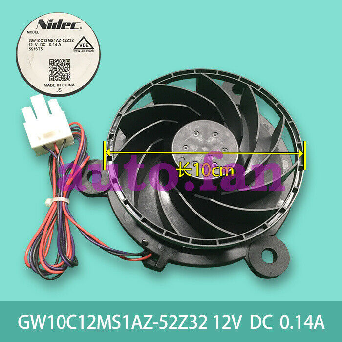 For refrigerator refrigerating cooling fan GW10C12MS1AZ-52Z32 12V DC 0.14A