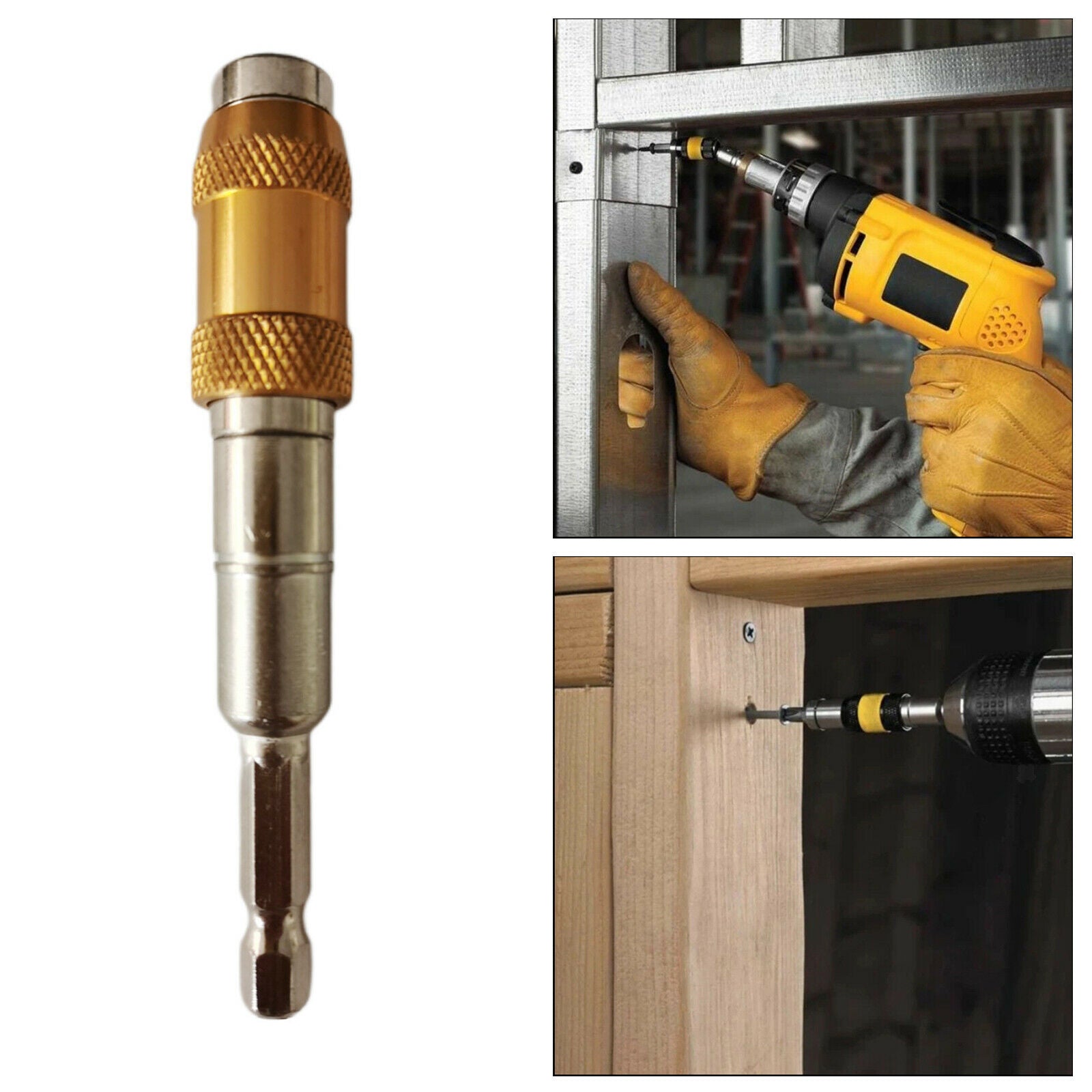 Magnetic Screw Drill Tip Pivoting Screwdriver Bit Holder 1/4 Hex Shank