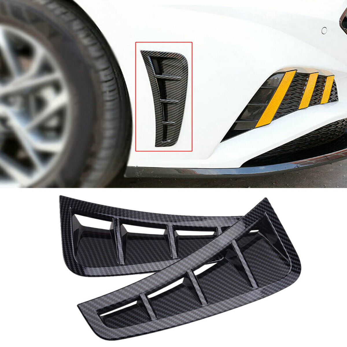 2× ABS Plastic Side Fender Air Outlet Vent Cover Trim For Hyundai Sonata 2020-21