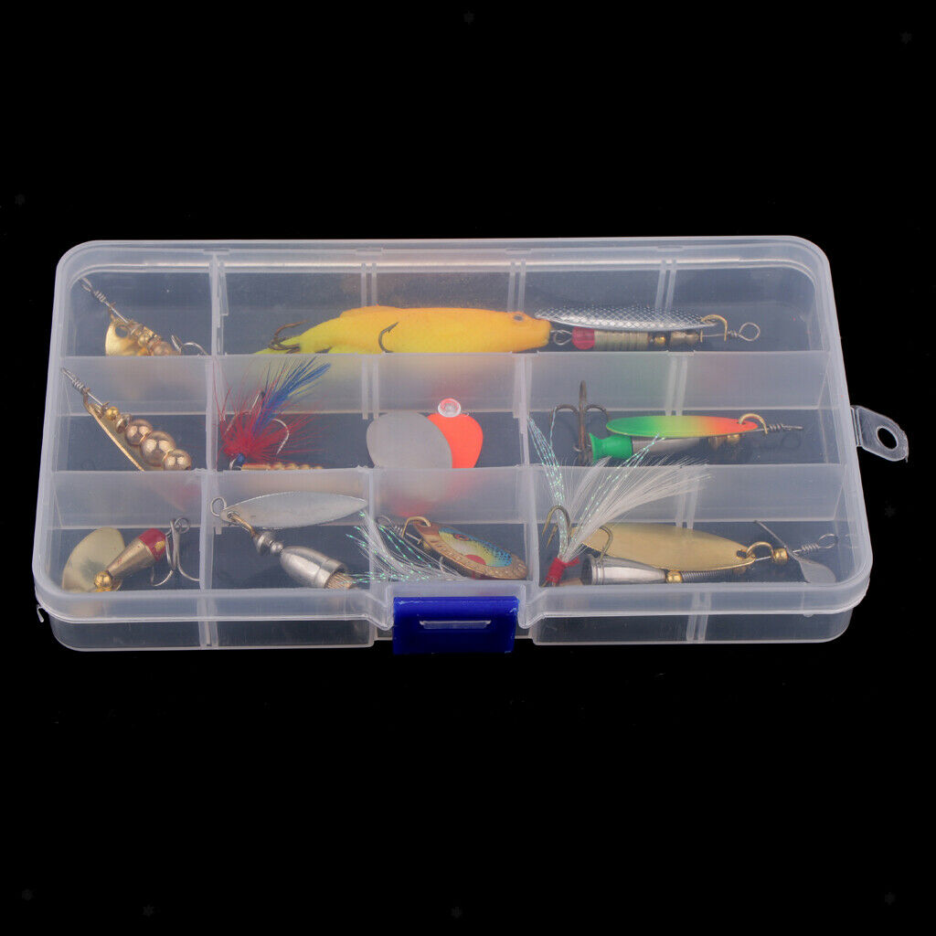 9pcs Fishing Lure Spinnerbait Spoon Lures Spinners Hard Crankbait Bass Trout