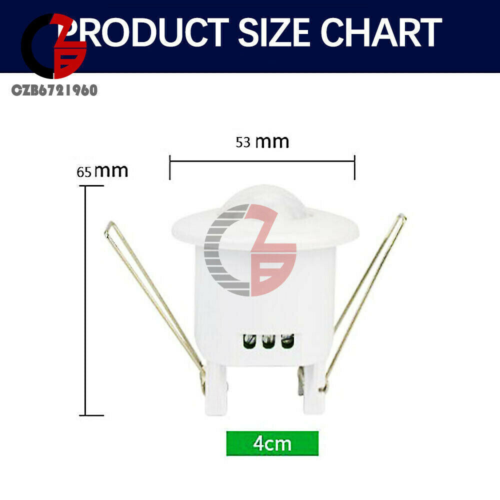 AC 240V 360° Embed PIR Motion Sensor Detector Infrared Home Light Control Switch