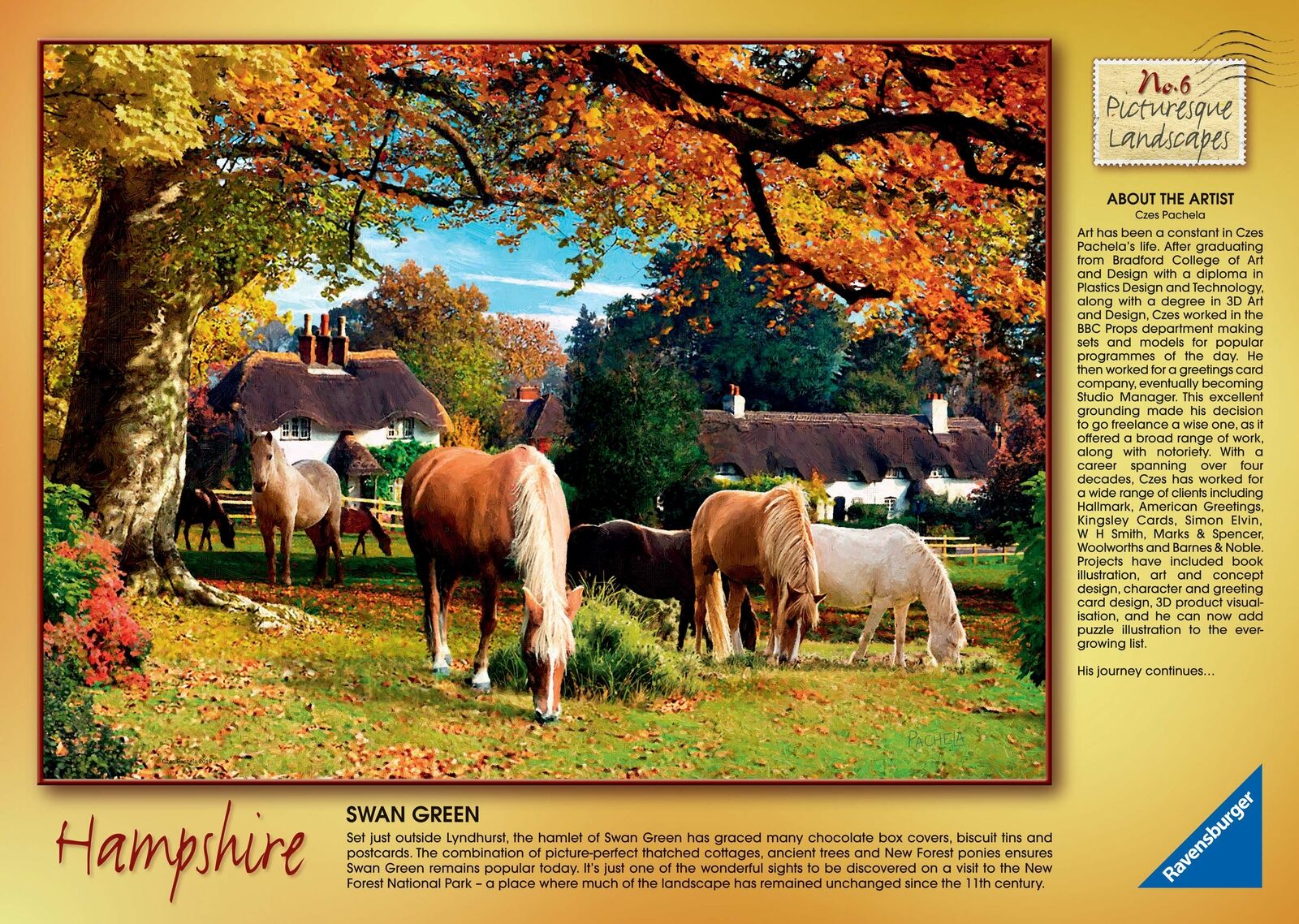 14081 Ravensburger Picturesque Hampshire Jigsaw Puzzle 2x 500pc Age 10 Years+